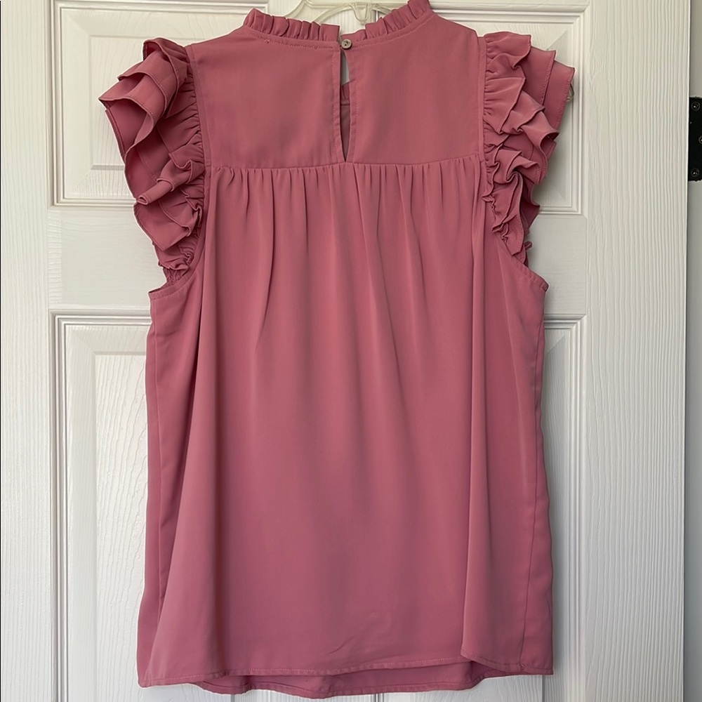 Entro Pink Ruffle Sleeve Blouse - Picture 4 of 11